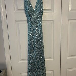 B Darlin Aqua Sequin Dress